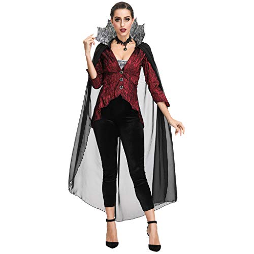 charmsamx Women Halloween Clothes Sexy Pirate Cosplay Costume Long Sleeve Coat, Belts, Tight Leggings with Pirate Hats for Halloween Night Club Party - Thumbnail 2