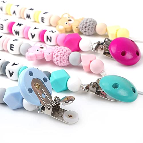 SETHDA Personalized Pacifier Clip with Name, Customized Pacifier Clip