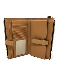 Michael Kors Jet Set - Muñequera de viaje con doble cremallera, Marrón, talla única