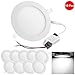 DELight 6 Pack 5Inch LED Recessed Lighting 3CCT Ultra-Thin Ceiling Light 3000K/4000K/6000K Selectable 9W Eqv 60W 720LM Canless Downlight Home Office Retrofit