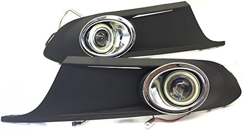 eeMrke UK-ETS6123 OEM Fit Sagitar Jetta A6 Angel Eye DRL Daytime Running Lights Halogen-Bulbs-H11-55W Fog Lights Lamp Kits