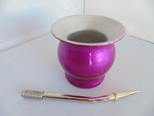 Thermic Yerba Mate Gourd Cup Set From Argentina: Mate Gourd Cup + Bombilla Straw (BS) (MET04)