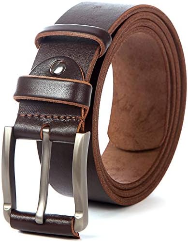 Heavy Duty Leather Belt - 100% Thick Solid Cow Leather. Durable and strong.