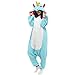 ZEAYEA Adult Animal Kigurumi Unicorn Cosplay Costume Pajamas Aqua Blue L