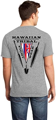 Hawaiian Tribal Fight Wear Martial Arts T-Shirt Gray weapons islands tee (XL)