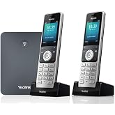 Yealink W76P IP Phone Bundle - W70B DECT Base Station with W56H Cordless Handset (1 Additional Handset Included)