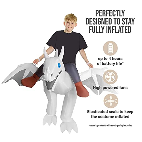 Morphsuits White Inflatable RideOn Dragon Halloween Costume for Kids