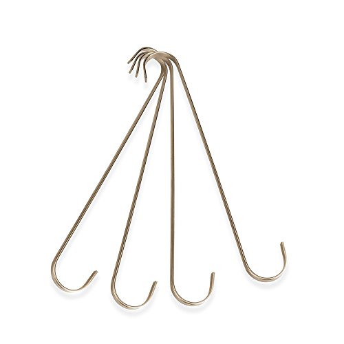 S Hooks, VIPITH 4 Pack 12 inch Stainless Steel Metal Long S Shaped Hooks Heavy- Duty S Hanging Hooks Hangers for Pan&Pot Kitchenware Planter Bag Towel Umbrella Folder Cage in Kitchen Bedroom Bathroom