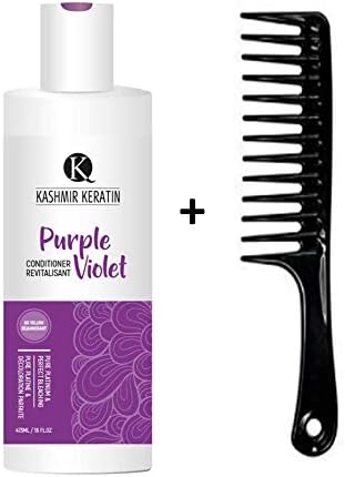 Kashmir Keratin Purple Violet Conditioner PLUS Wide Shampoo Comb