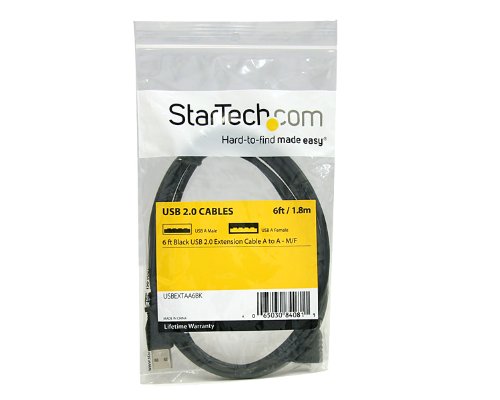 StarTech.com 6 ft Black USB 2.0 Extension Cable A to A - M/F (USBEXTAA6BK)