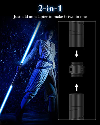 jvmusaber Lightsaber-Toy Fx-Saber Dueling-Force RGB-Sword - Type-C Rechargeable Metal Hilt Force Fx Dueling Light Saber 15 Colors Real Lightsaber for Adults Metal Hilt Three Sound Mode (Black)