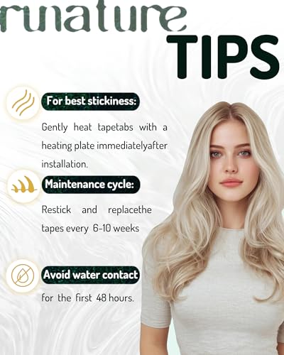 RUNATURE Black Adhesive Extensions Natural Hair Extensions Human Hair Black Adhesive Extensions Natural Hair Straight 30 Inches/75 cm 20pcs/50g #1