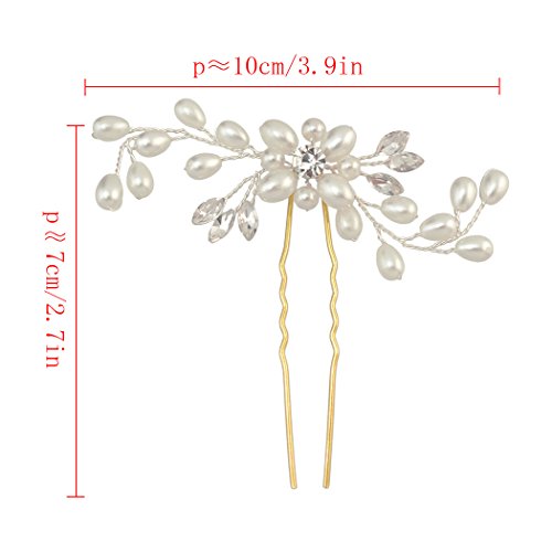 iMagitek 2 Pack Wedding Bridal Decorative Hair Pins Pearl Chopstick Hair Stick Accessories Hairpins for Women and Girls