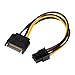 Zaharov SATA 15 pin to 6 Pin Power Cable 3-Pack 15 pin SATA to 6 pin pci Express power Adapter cable - 8 Inch