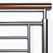 Fontane Metal Headboard with Geometric Panel and Rounded Cherry Top Rail, Silver Finish, Queen
