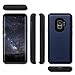 TORU CX PRO Galaxy S9 Wallet Case Blue with Hidden Credit Card Holder ID Slot Hard Cover, Mirror & USB Adapter for Samsung Galaxy S9 - Navy Blue