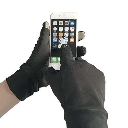 Black Sport Gloves,Touch Screen Gloves,Winter Warm Smart Texting Gloves for Men and Women,Keep Convenient and Lighter for Running, Cycling ( L )
