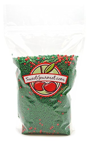 SweetGourmet Holly Berry Mix - Christmas Sprinkles & Nonpareils (12oz)