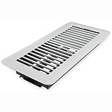 Deflecto Floor Vent Register, 4" x 10", White (RGFW104)