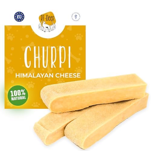 RF-Deer Himalayan Yak Chews for Dogs Size S 3-PACK SMALL - Dog Toy Cheese Chew Bone Dental Care 100% Natural and Long Lasting Gluten- and Lactose-free Yaks milk Yakers bones For puppy and adult dog