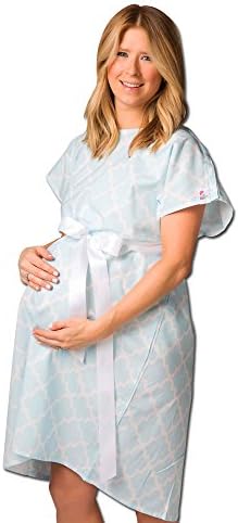 Posh Pushers Maternity Hospital Gown-Pretty Designer Labor and Delivery Gown - Replaces Standard Pregnancy Gowns,Liam Print,Large