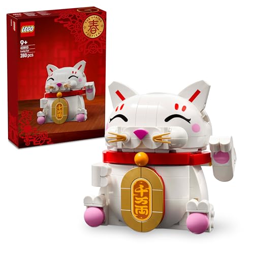 Gato de la Buena Suerte - Kit de Maquetas para Niños y Adultos - Figura Articulada de Gato con Pata Móvil, Moneda de Oro y Adornos para Pedir Deseos - Decoración del Año Nuevo Chino 40813