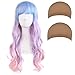 Oexper 28″ Wavy Multi-Color Lolita Cosplay Wig Long Curly Hair Party Wig for Costumes Party Hair Accessories with Free Gift 2 Pack Nude Beige Wig Capsthumb 3