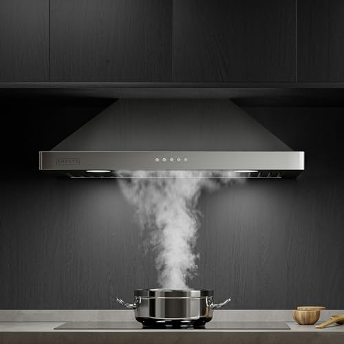 Empava 30 Inch Range Hood Wall Mount, Ducted/Ductless (Charcoal Sold