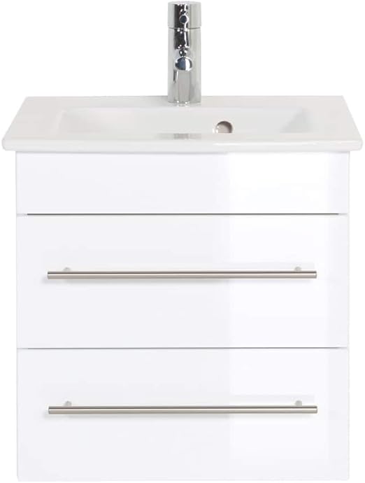 Amazon De Emotion Badmobel Mit Villeroy Boch Venticello Waschbecken 50 Cm 2 Schubladen Weiss