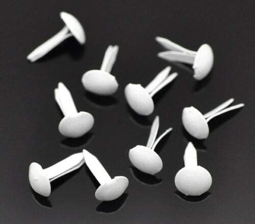 500 x Off White Pastel Round 9mm x 5mm Brads (Bradlets) for Cardmaking, Scrapbooking Art Crafts, Jewellery Making