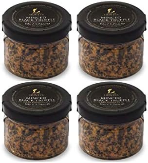 Minced Black Truffle (1.74 Oz) by TruffleHunter - Preserved in Extra Virgin Olive Oil - Vegan, Kosher, Vegetarian and Gluten Free (4 Pack)