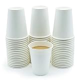 TashiBox White Paper Hot Coffee Cups, Disposable Paper beverages Cups 12oz 120 pack