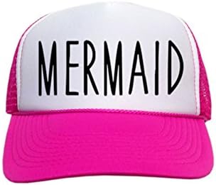 Mermaid on Pink and White Trucker Hat