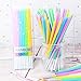 20 Count Party Long Thin Cake Candles Metallic Birthday Candles in Holders for Birthday Cakes Decorations, Rainbow