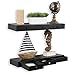 Wallniture Wall Mountable Floating Shelf Storage Organizer with 3 Drawers in Black