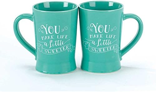 Teal Blue You Make Life Better 8 Oz. Porcelain Speak Up Recordable Message Coffee Mug
