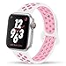 YC YANCH Greatou Compatible for Apple Watch Band 38mm 40mm,Soft Silicone Sport Band Replacement Wrist Strap Compatible for iWatch Apple Watch,Series 5/4/3/2/1,Nike+,Sport,Edition,S/M,White Pink