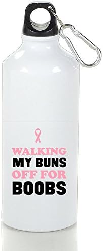 Hangren Walking My Buns Off For Boobs Sports Aluminum Water Bottle - 400/500/600ml 14/17/21oz White Drinking Climbing Cups