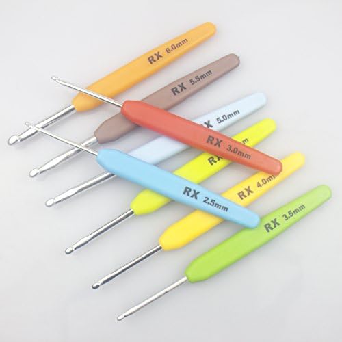 PeterLong 14CM Multicolor Knitting Needles Plastic Handle Aluminum Crochet Hooks Set For Knit DIY Crafts Loom Tool