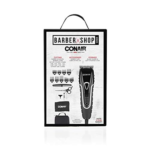 Conair Barbershop Series No-Slip Grip 20-piece Haircut Kit, Home Hair Cutting Kit - Image 11