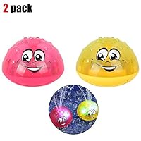 GUCHIS 2pcs Water Spray Toy Baby Bath Toys Electric Induction Water Spray Toys Light & Music Rotatable Play Water Toys for Kids