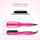 Trèsutopia Ionic Hair Straightening Brush with Fast Heated MCH Technology, Anti-Scald and Temperature Lock Function, 265 °F - 450 °F, 100-240 V Worldwide Voltage (Hot Pink)