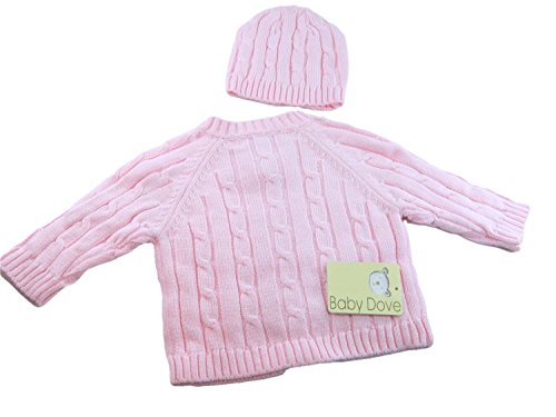 Baby Dove Cable Knit Cardigan & Beanie Set