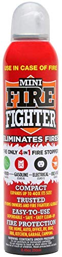 Mini Firefighter All Purpose Fire Extinguisher Classes ABCK Gasoline, Kitchen Grease Oil and Fats, Electric and Wood Fires for Home Apartment Office Student Boat RV Camping, 1-Pack MFF01