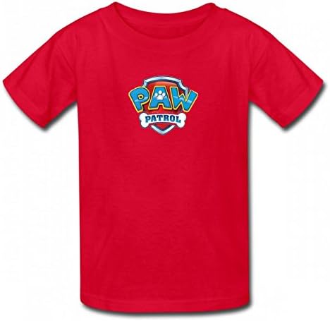 OJZAQ PAW Logo Patrol Tshirt Printed Cotton T-Shirts Tops Logo Boy Girl Tee Red
