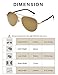 LUENX Aviator Sunglasses Women Men Polarized Driving Sun Glasses Mirrored Gold Lens Gold Metal Frame Large 60mm