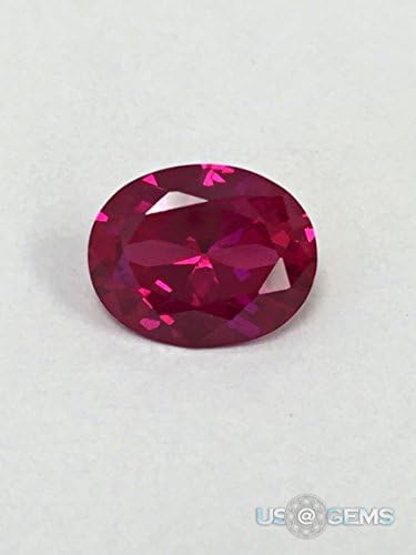 Ruby Rose #4. Lab Created. Corundum Swiss. Oval 10x8 mm. 3 ct. US@GEMS