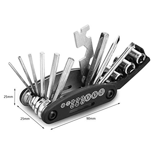 Lamijua Bicycle Repair Tool Folding Hex Spoke Wrench Mountain Cycle Screw Drive Set Kits Multifunctional Portable Riding Equipment