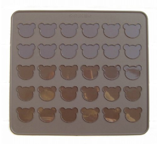 Allforhome(TM) 30-tray Bear Head Silicone Macaroon Mat Homemade Pastry Cookie Sheet Baking Mat