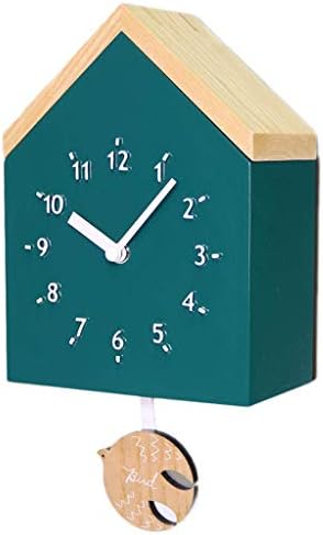 HANGESS Cuckoo Clock With Pendulum Wall Clock For Living Room Hallway Kitchen Children Bedroom Wood White red blue three colors to choose from - 29 * 15 * 9cm